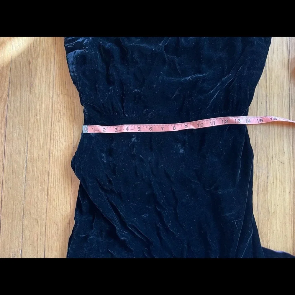 30s Vintage Art Deco Bias Cut Silk Velvet Black Dress - Picture 12 of 13